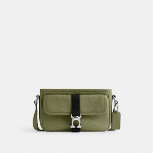 Men Coach Beck Slim Moss Crossbody Bags Olive | CA_CH62309