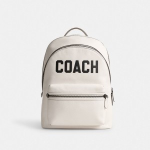 Men Coach Charter With Graphic Polished Pebble Leather Backpacks Multicolor | CA_CH61769