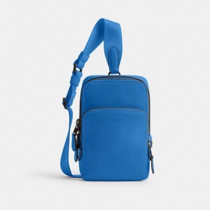 Men Coach Gotham Sling Pack 13berry Crossbody Bags Blue | CA_CH30027