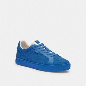 Men Coach Lowline Low Top In Signature Canvasberry Sneakers Blue | CA_CH63267