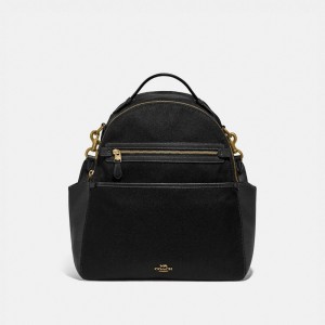 Women Coach Baby Brass Backpacks Black | CA_CH18340