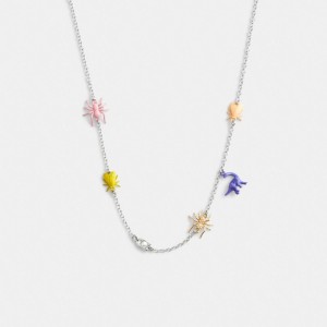 Women Coach Bug Charm Necklace Multicolor | CA_CH83590