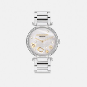 Women Coach Cary 34 Mm Stainless Steel Watches Grey | CA_CH88309