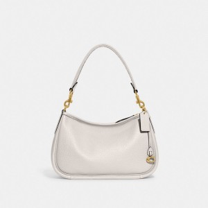 Women Coach Cary Pebble Leather Crossbody Bags White | CA_CH55606