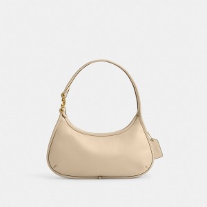 Women Coach Eve Brass Shoulder Bags White | CA_CH95078