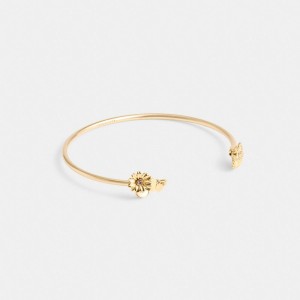 Women Coach Garden Charms Cuff Bracelets Gold | CA_CH41858