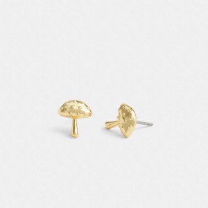 Women Coach Garden Mushroom Stud Earrings Gold | CA_CH58956