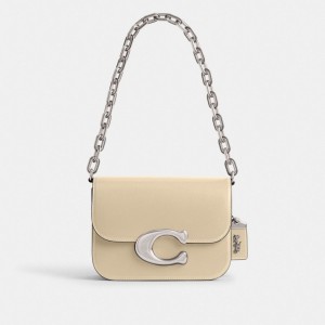 Women Coach Idol Shoulder Bags Silver / White | CA_CH91770