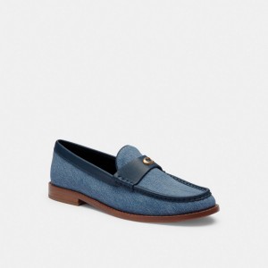 Women Coach Jolene Indigo Denim Loafers Indigo Blue | CA_CH84905