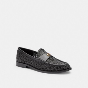 Women Coach Jolene Loafers Black | CA_CH77484