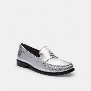 Women Coach Jolene Loafers Silver | CA_CH33932