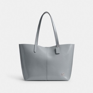 Women Coach North 32 Tote Bag Grey Blue | CA_CH10331