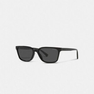 Women Coach Signature Workmark Square Sunglasses Black | CA_CH99645