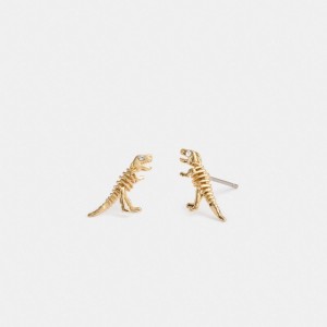 Women Coach Skeletal Rexy Stud Earrings Gold | CA_CH38193