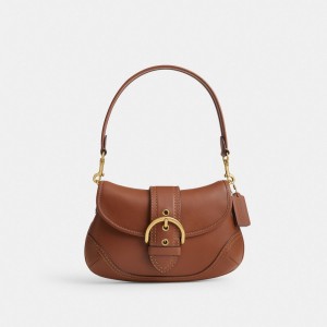 Women Coach Soho In Regenerative Leather Brass Shoulder Bags Brown | CA_CH50866