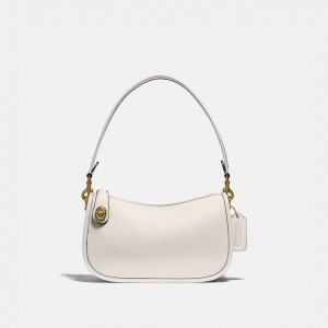 Women Coach Swinger Smooth Leather Crossbody Bags White | CA_CH74584