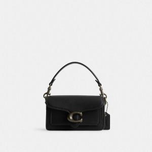 Women Coach Tabby 12 Glovetanned Leather Crossbody Bags Black | CA_CH10900