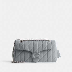 Women Coach Tabby 33 With Quilting Nappa Leather Shoulder Bags Grey Blue | CA_CH13278