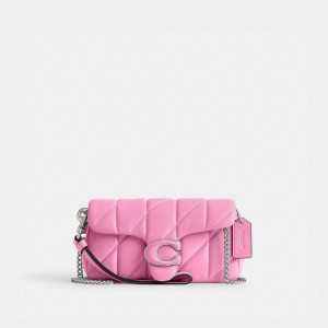 Women Coach Tabby Wristlet With Pillow Quilting Crossbody Bags Silver / Pink | CA_CH52769