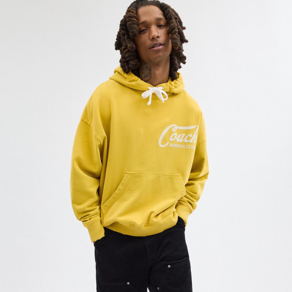 Men Coach Americana Hoodie Yellow | CA_CH17655