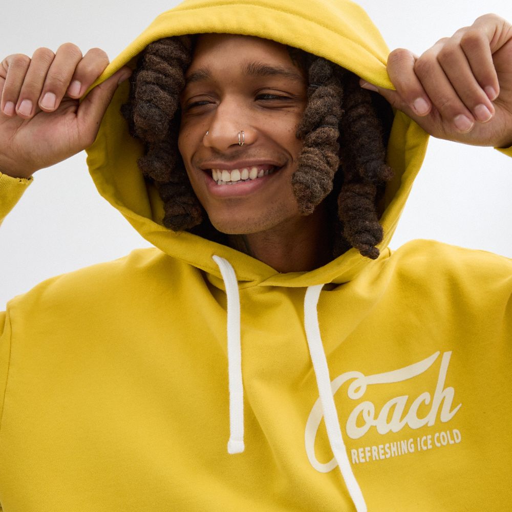 Men Coach Americana Hoodie Yellow | CA_CH17655