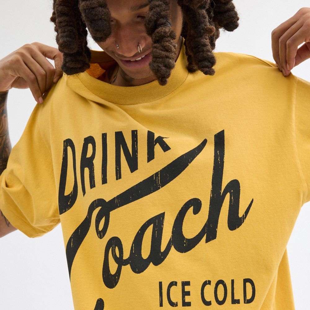 Men Coach Americana T Shirts Yellow | CA_CH38336