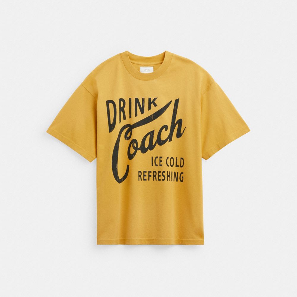 Men Coach Americana T Shirts Yellow | CA_CH38336