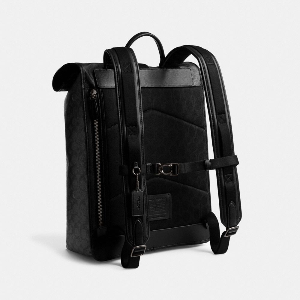 Men Coach Beck Roll Top In Signature Backpacks Grey | CA_CH15998