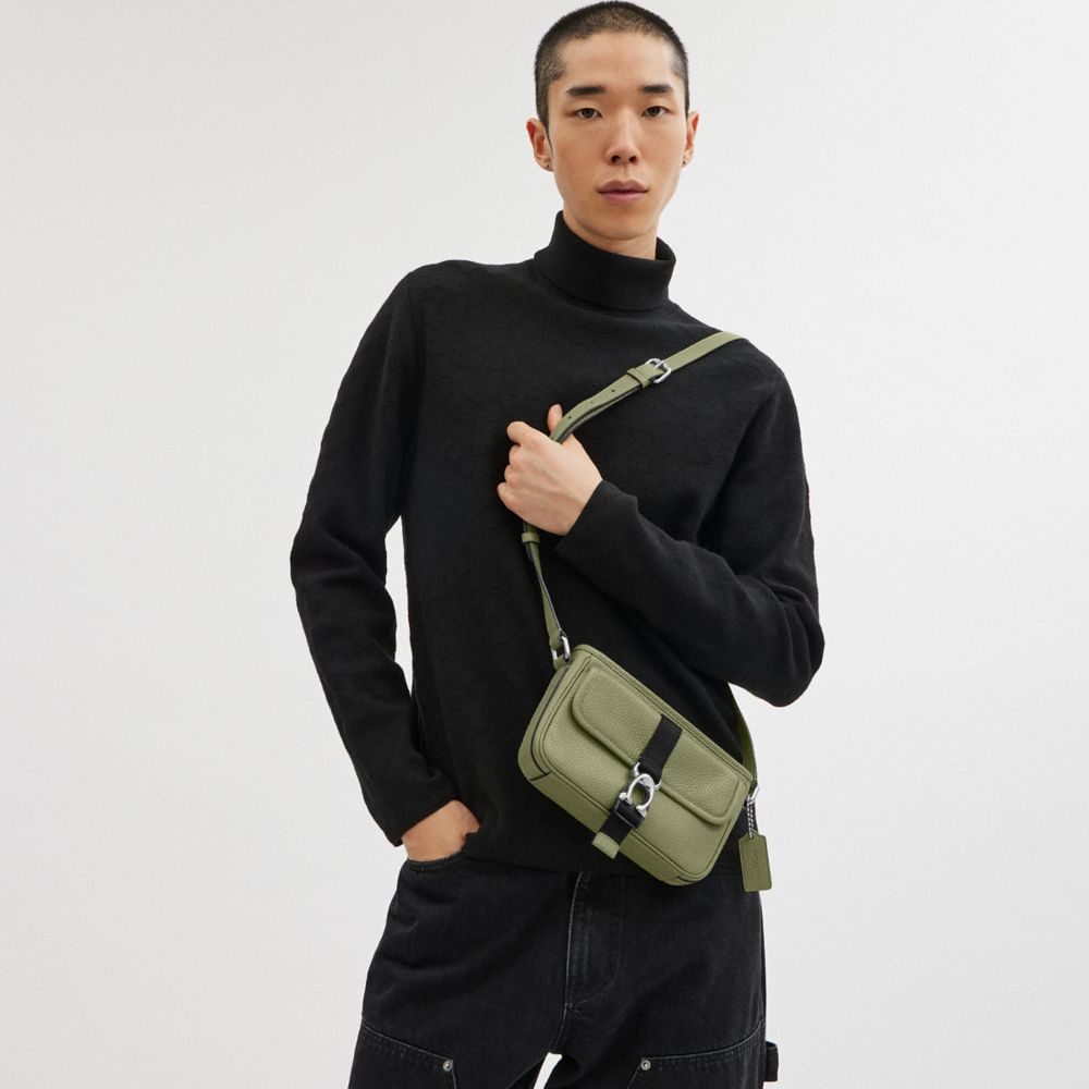 Men Coach Beck Slim Moss Crossbody Bags Olive | CA_CH62309