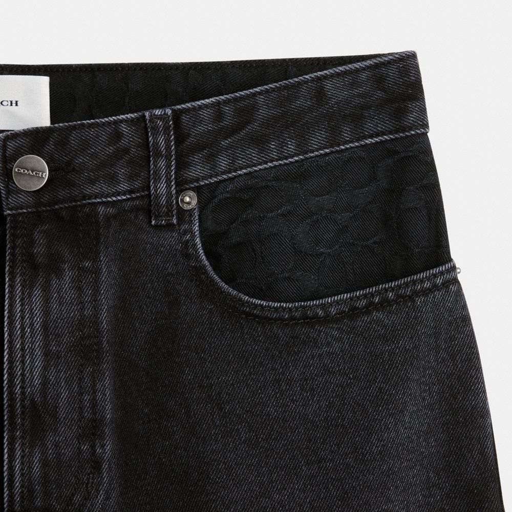 Men Coach Black Taper In Organic Cotton Jeans Black | CA_CH96701