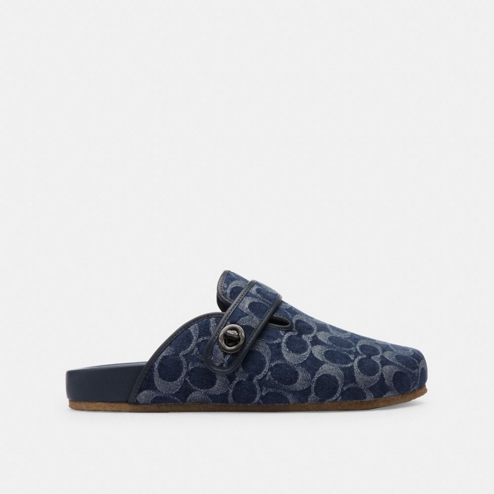 Men Coach Blake Clog In Signature Denim Denim Sandals Blue | CA_CH68695