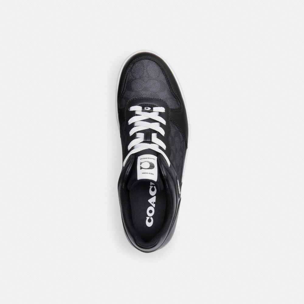 Men Coach C201 In Signature Sneakers Black | CA_CH93669