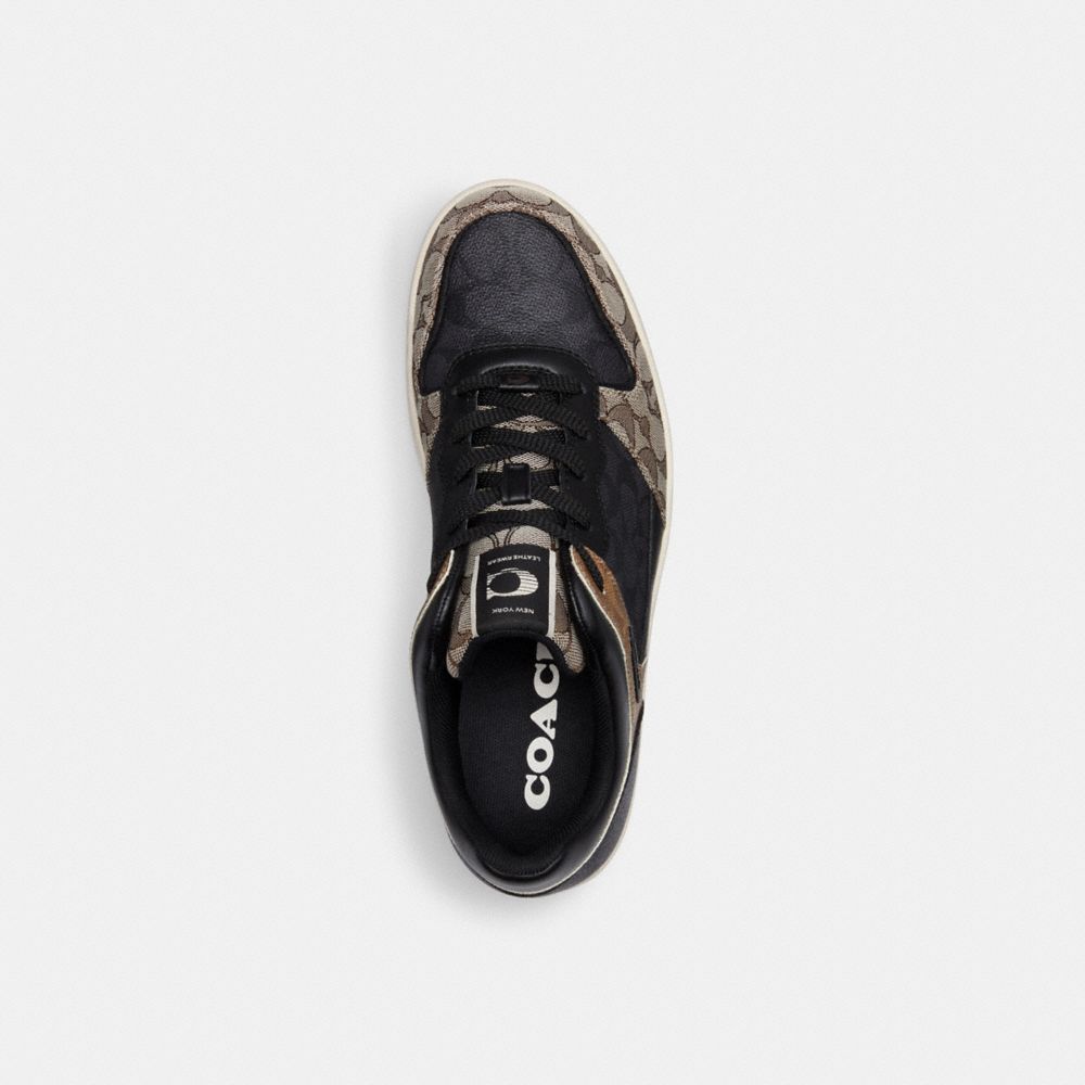 Men Coach C201 In Signature Sneakers Black | CA_CH19265