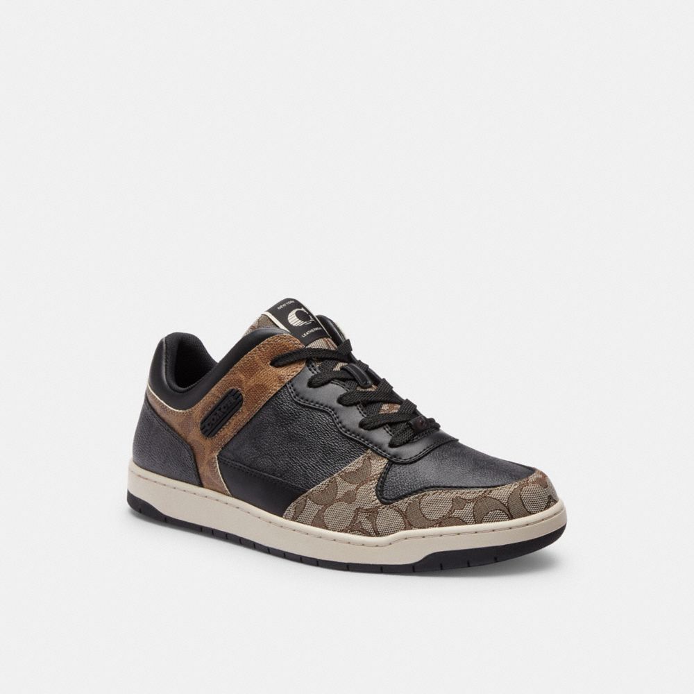 Men Coach C201 In Signature Sneakers Black | CA_CH19265