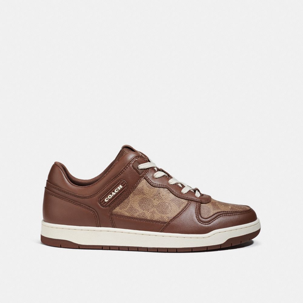 Men Coach C201 In Signature Sneakers Brown | CA_CH28051