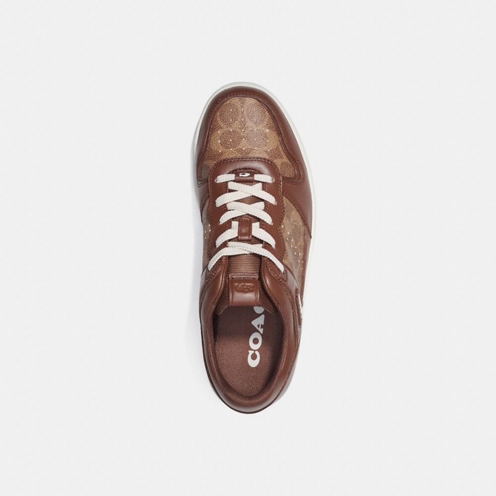 Men Coach C201 In Signature Sneakers Brown | CA_CH28051