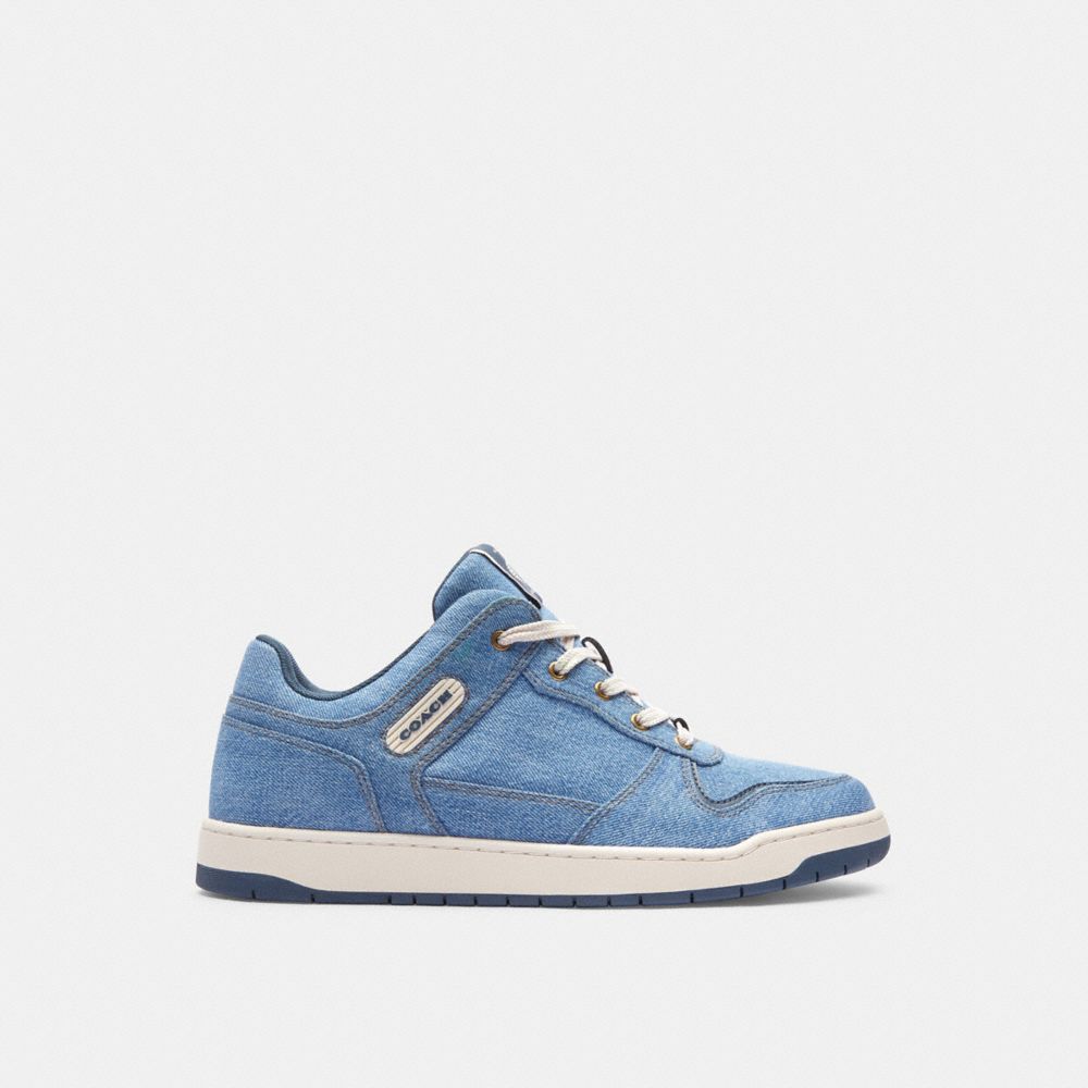 Men Coach C201 Indigo Denim Sneakers Indigo Blue | CA_CH52975