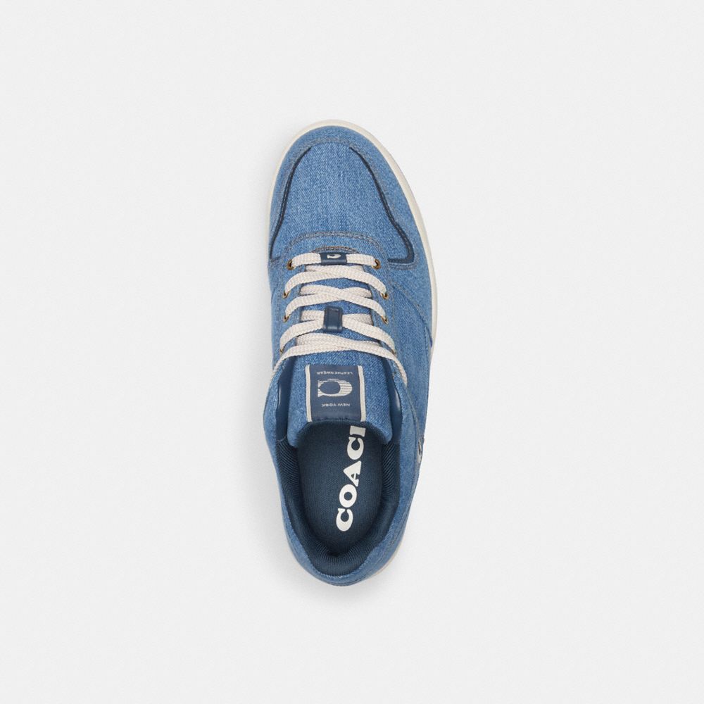 Men Coach C201 Indigo Denim Sneakers Indigo Blue | CA_CH52975