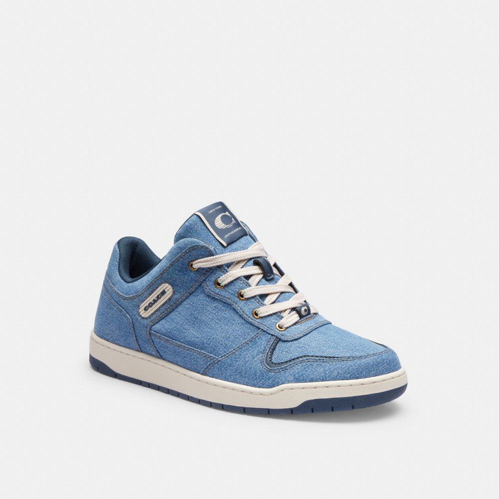 Men Coach C201 Indigo Denim Sneakers Indigo Blue | CA_CH52975