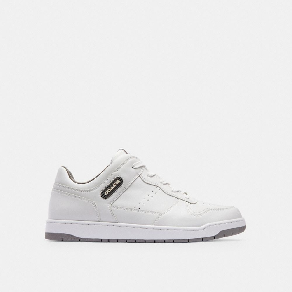 Men Coach C201 Optic Sneakers White / Grey | CA_CH95783