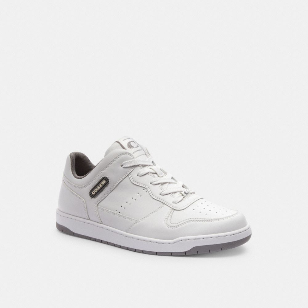 Men Coach C201 Optic Sneakers White / Grey | CA_CH95783