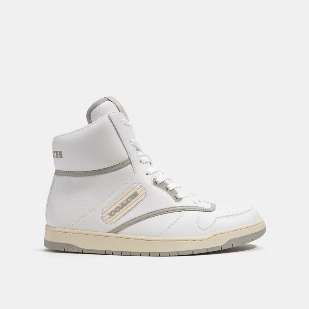 Men Coach C202 High Top Optic Sneakers White | CA_CH67486