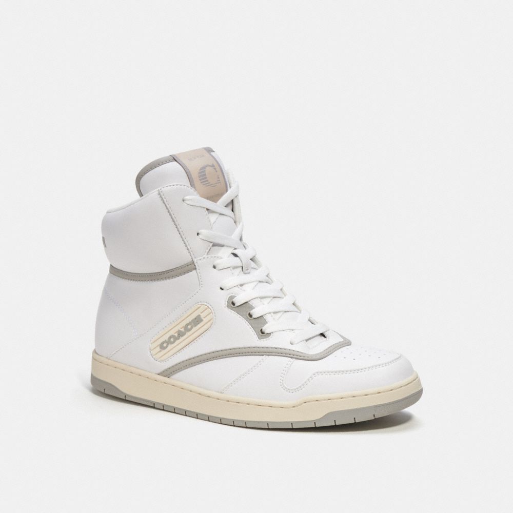 Men Coach C202 High Top Optic Sneakers White | CA_CH67486