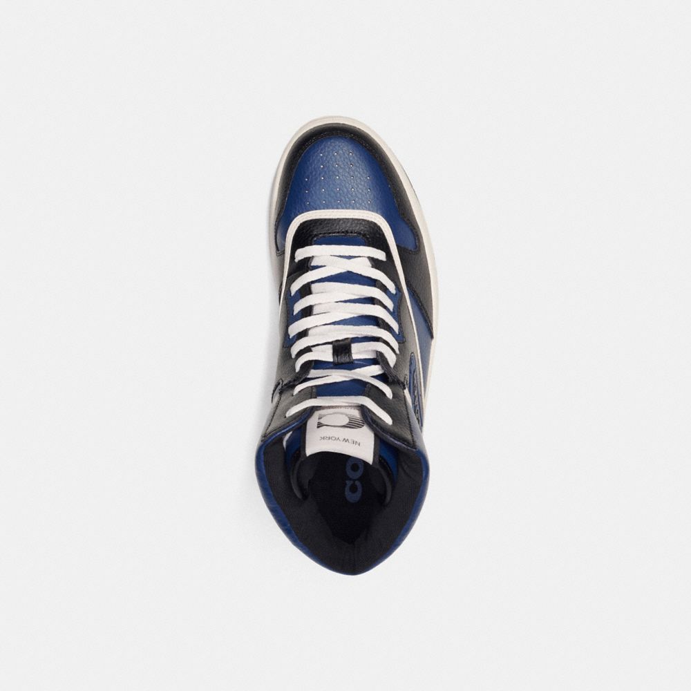 Men Coach C202 High Top Sneakers Deep Blue | CA_CH31109