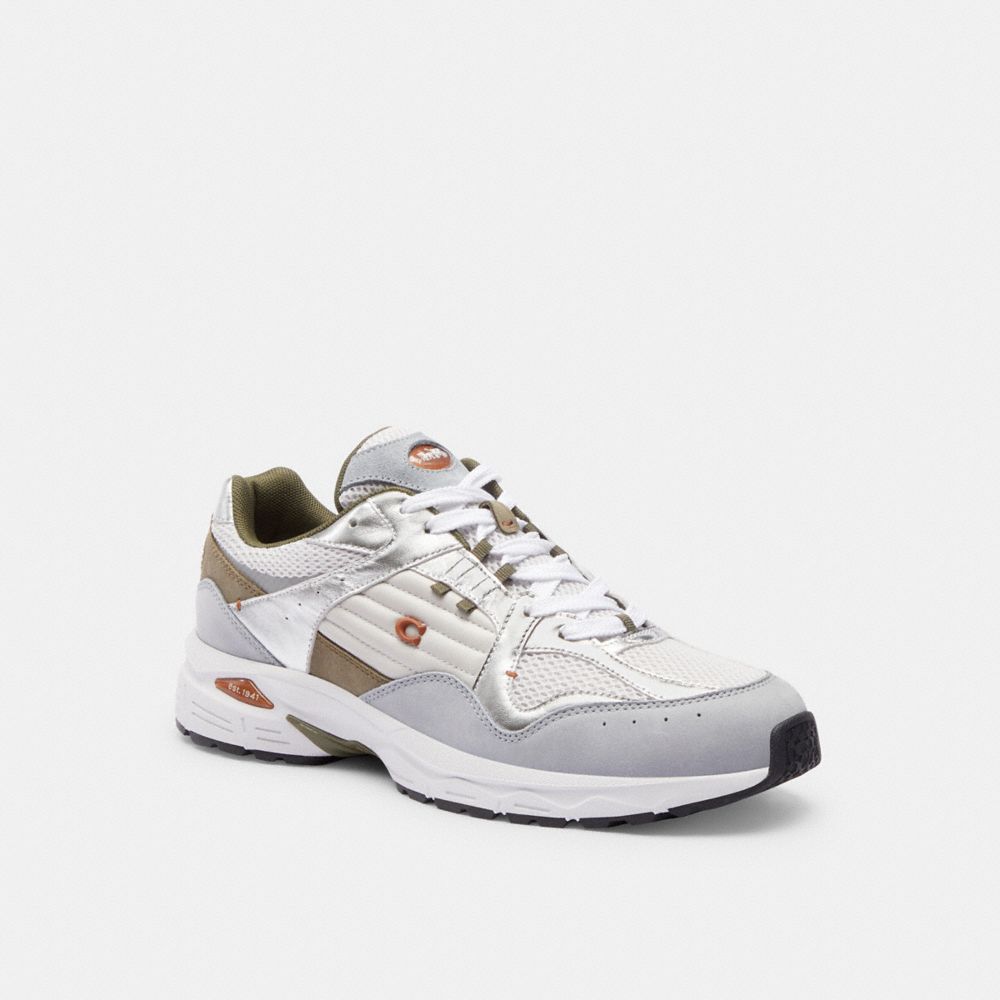 Men Coach C301 Optic Sneakers White / Grey | CA_CH46536