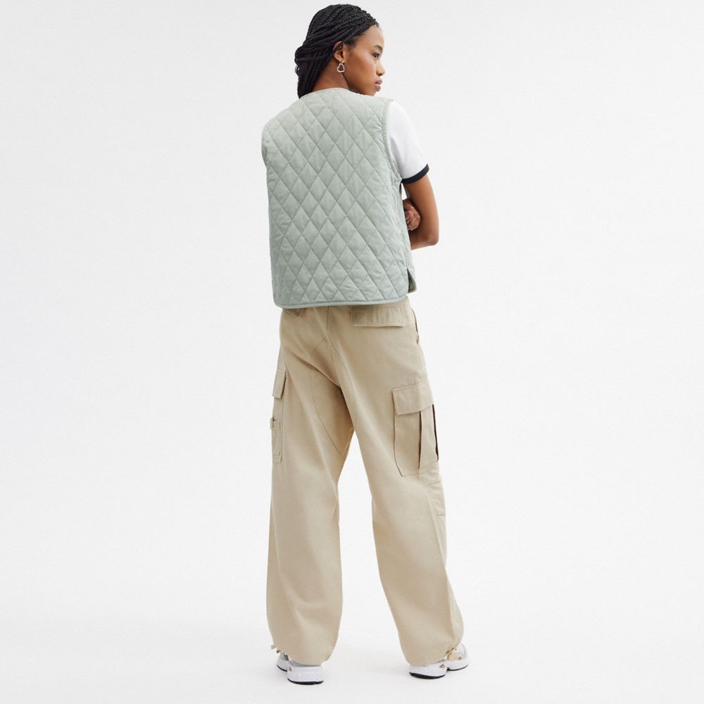 Men Coach Cargo Pants Khaki | CA_CH58194