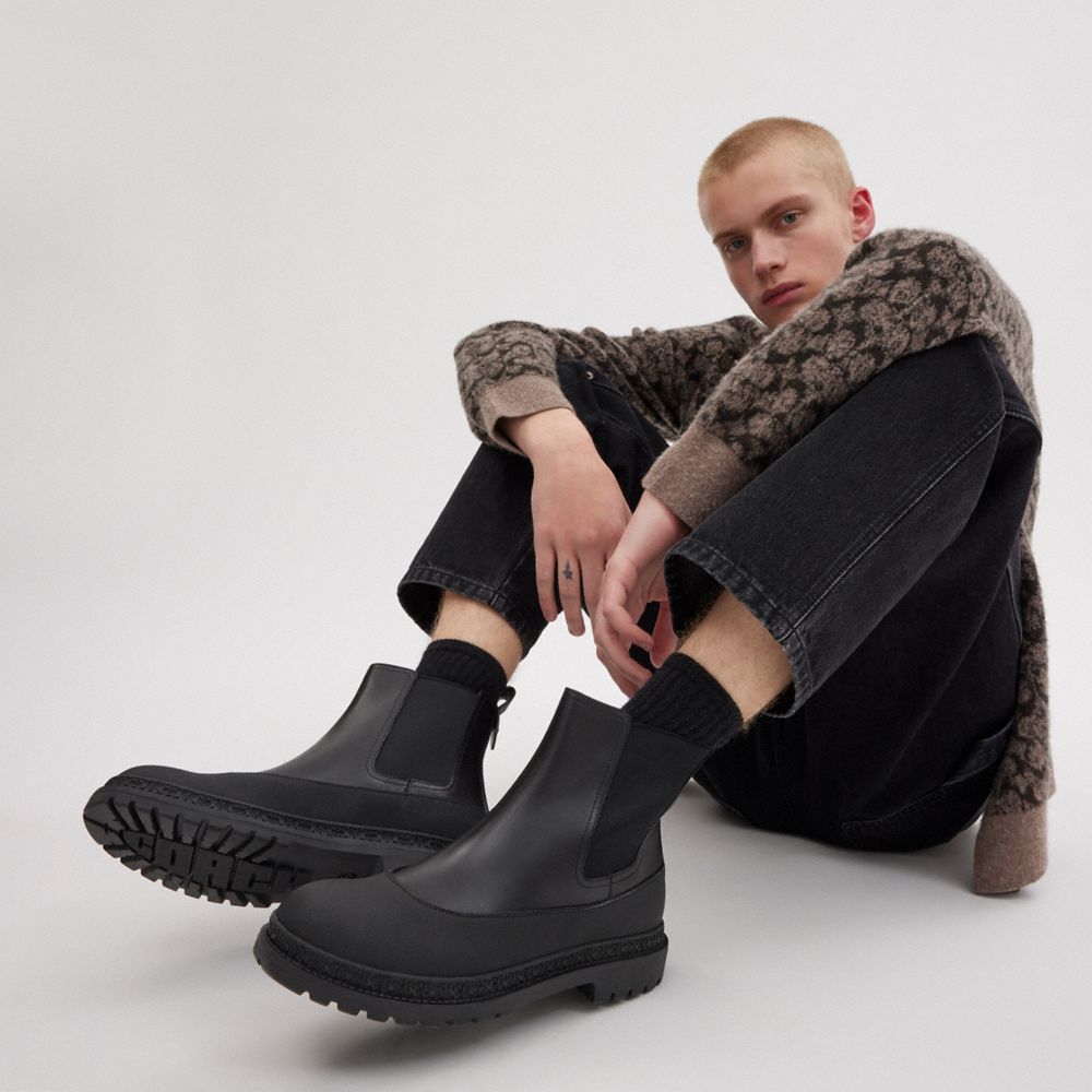 Men Coach Carver Boots Black | CA_CH15039