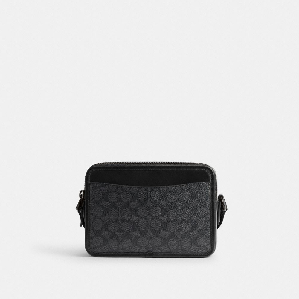 Men Coach Charter 24 In Signature Canvas With Graphic Crossbody Bags Black | CA_CH95526