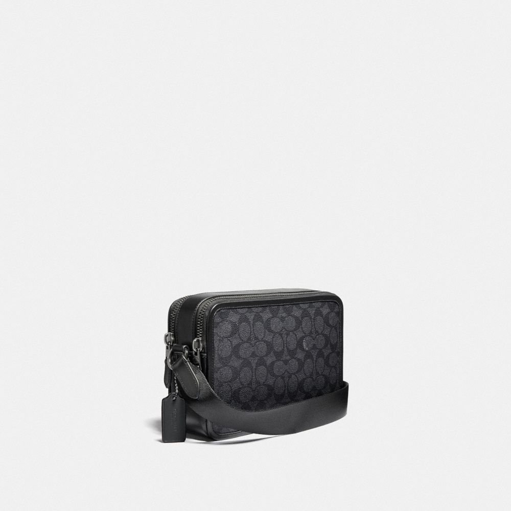 Men Coach Charter 24 In Signature Crossbody Bags Black | CA_CH39132