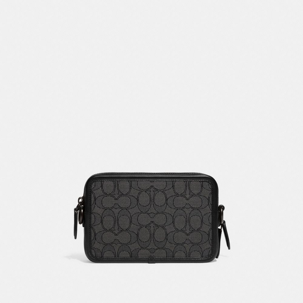 Men Coach Charter In Signature Jacquard Crossbody Bags Grey / Black | CA_CH47335